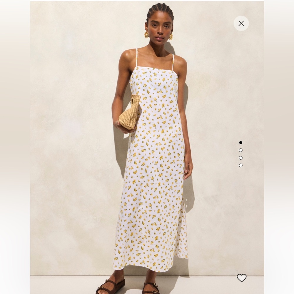 J. Crew Linen-Cotton Blend Tie-Back Dress in White Multi